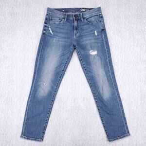 Gap 1969 Girlfriend Vintage Jeans Womens 28 Blue Medium Wash Distressed Classic